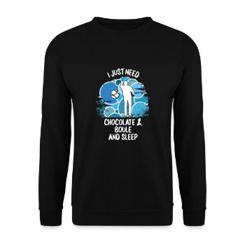 Boule Petanque Boccia Boules Schokolade - Unisex Pullover - Schwarz - Vorne - Alina (178cm) & Michal (187cm)
