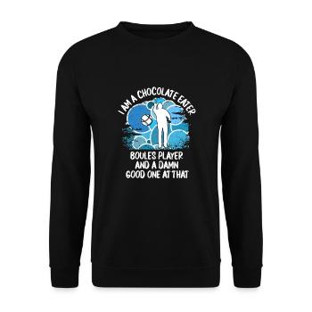 Boule Petanque Boccia Boules Schokolade - Unisex Pullover - Schwarz - Vorne - Alina (178cm) & Michal (187cm)