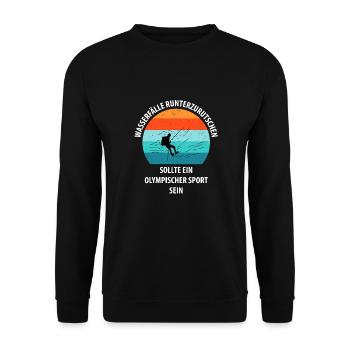 Canyoning Bergsteigen Klettern Wandern Berge - Unisex Pullover - Schwarz - Vorne - Alina (178cm) & Michal (187cm)