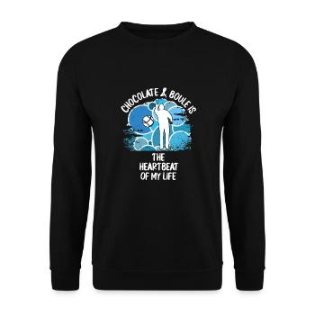 Boule Petanque Boccia Boules Schokolade - Unisex Pullover - Schwarz - Vorne - Alina (178cm) & Michal (187cm)