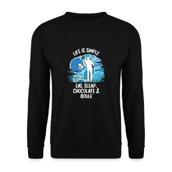 Boule Petanque Boccia Boules Schokolade - Unisex Pullover - Schwarz - Vorne - Alina (178cm) & Michal (187cm)