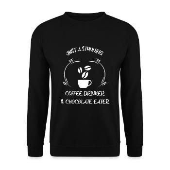 Café, expresso, café et chocolat - Sweat-shirt Unisexe - noir - Devant - Alina (178cm) & Michal (187cm)