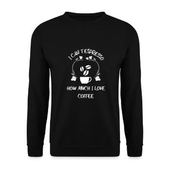 Kaffee Espresso Käffchen - Unisex Pullover - Schwarz - Vorne - Alina (178cm) & Michal (187cm)