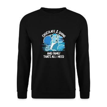 Taucher tauchen Sporttaucher Gerätetauchen - Unisex Pullover - Schwarz - Vorne - Alina (178cm) & Michal (187cm)