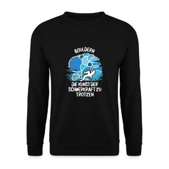 Vintage Bouldern Boulderer Klettern Kletterer - Unisex Pullover - Schwarz - Vorne - Alina (178cm) & Michal (187cm)