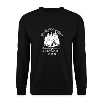 Zelt Camping Camper Pfadfinder Biwakieren - Unisex Pullover - Schwarz - Vorne - Alina (178cm) & Michal (187cm)