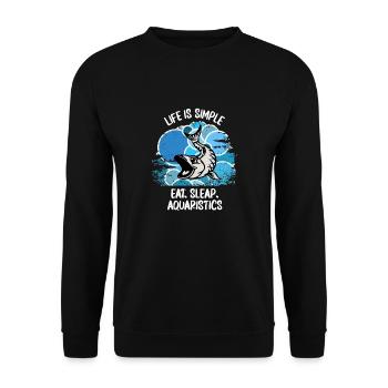 Aquarium Aquarists Fish Ornamental fish Aquaristics - Unisex Sweatshirt - black - Front - Alina (178cm) & Michal (187cm)