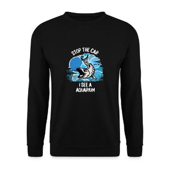 Aquarium Aquarist Fish Ornamental Fish Aquaristics - Unisex Sweatshirt - black - Front - Alina (178cm) & Michal (187cm)