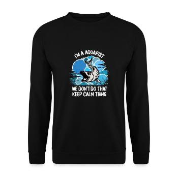 Aquarium Aquarist Fish Ornamental Fish Aquaristics - Unisex Sweatshirt - black - Front - Alina (178cm) & Michal (187cm)