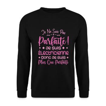 Électricienne plus que parfaite, métier de rêve - Sweat-shirt Unisexe - noir - Devant - Alina (178cm) & Michal (187cm)
