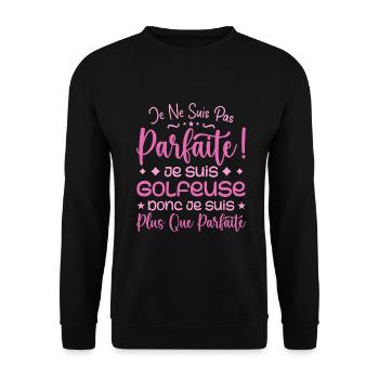 Ein mehr als perfekter Golfer, ein Traumberuf - Unisex Pullover - Schwarz - Vorne - Alina (178cm) & Michal (187cm)