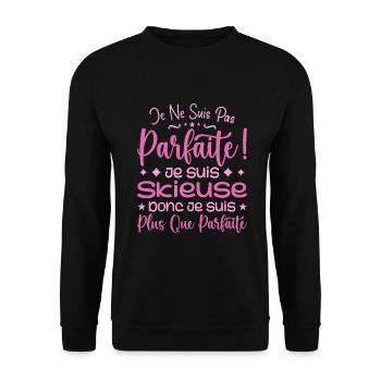 Une Skieuse plus que parfaite, métier de rêve - Sweat-shirt Unisexe - noir - Devant - Alina (178cm) & Michal (187cm)