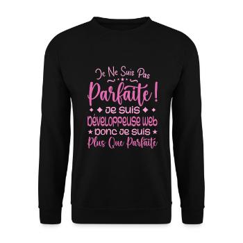 More than perfect web developer, dream job - Unisex Sweatshirt - black - Front - Alina (178cm) & Michal (187cm)