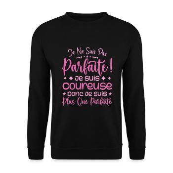Une Coureuse plus que parfaite, métier de rêve - Sweat-shirt Unisexe - noir - Devant - Alina (178cm) & Michal (187cm)