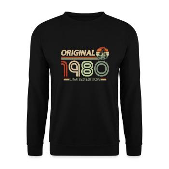 Idée cadeau d'anniversaire originale née en 1980 - Sweat-shirt Unisexe - noir - Devant - Alina (178cm) & Michal (187cm)