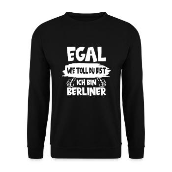 ICH BIN BERLINER BERLIN - Unisex Pullover - Schwarz - Vorne - Alina (178cm) & Michal (187cm)
