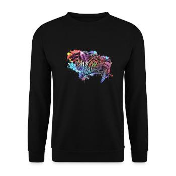 Säbelzahntiger - Unisex Pullover - Schwarz - Vorne - Alina (178cm) & Michal (187cm)
