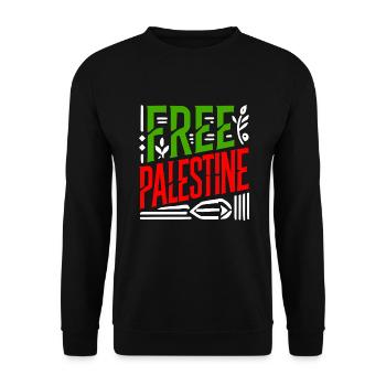 Free palestine - Unisex Pullover - Schwarz - Vorne - Alina (178cm) & Michal (187cm)