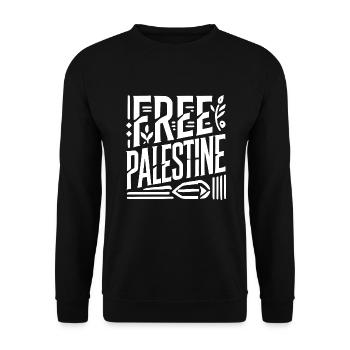 Free palestine - Unisex Sweatshirt - black - Front - Alina (178cm) & Michal (187cm)