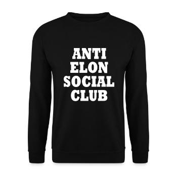 anti elon social club - Unisex Sweatshirt - black - Front - Alina (178cm) & Michal (187cm)
