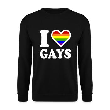 I love gays - Unisex Sweatshirt - black - Front - Alina (178cm) & Michal (187cm)