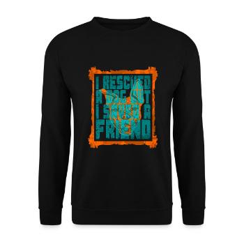 J’AI SAUVÉ UN CHIEN MAIS J’AI SAUVÉ UN AMI - Sweat-shirt Unisexe - noir - Devant - Alina (178cm) & Michal (187cm)