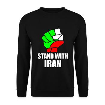 Stand with iran - Unisex Pullover - Schwarz - Vorne - Alina (178cm) & Michal (187cm)