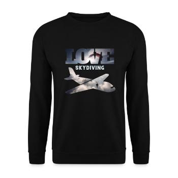 Skydiving, clouds and parachute - Unisex Sweatshirt - black - Front - Alina (178cm) & Michal (187cm)