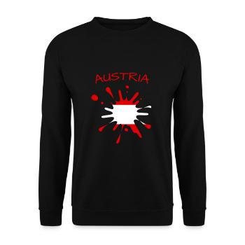Austria Splash Kleks Österreich - Unisex Pullover - Schwarz - Vorne - Alina (178cm) & Michal (187cm)