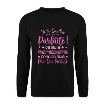 A more than perfect pharmacist, a dream job - Unisex Sweatshirt - black - Front - Alina (178cm) & Michal (187cm)