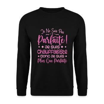 A more than perfect heating engineer, a dream job - Unisex Sweatshirt - black - Front - Alina (178cm) & Michal (187cm)