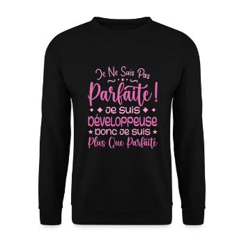 More than perfect developer, dream job - Unisex Sweatshirt - black - Front - Alina (178cm) & Michal (187cm)