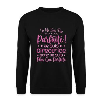 A more than perfect Director, a dream job - Unisex Sweatshirt - black - Front - Alina (178cm) & Michal (187cm)