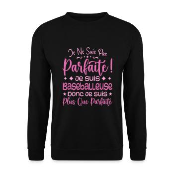 Baseballeuse plus que parfaite, métier de rêve - Sweat-shirt Unisexe - noir - Devant - Alina (178cm) & Michal (187cm)