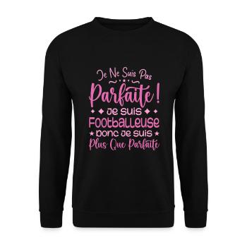 Une Footballeuse plus que parfaite, métier de rêve - Sweat-shirt Unisexe - noir - Devant - Alina (178cm) & Michal (187cm)