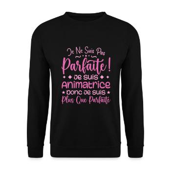 Ein mehr als perfekter Animator, ein Traumjob - Unisex Pullover - Schwarz - Vorne - Alina (178cm) & Michal (187cm)