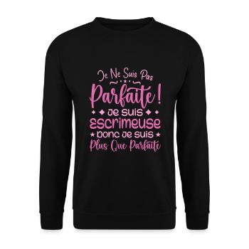A more than perfect fencer, a dream job - Unisex Sweatshirt - black - Front - Alina (178cm) & Michal (187cm)