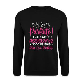 A more than perfect assistant, a dream job - Unisex Sweatshirt - black - Front - Alina (178cm) & Michal (187cm)