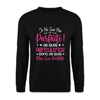 Ein mehr als perfekter Landwirt, ein Traumberuf - Unisex Pullover - Schwarz - Vorne - Alina (178cm) & Michal (187cm)