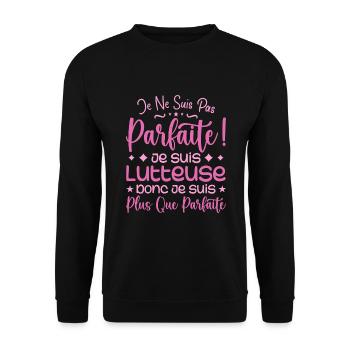 Ein mehr als perfekter Wrestler, ein Traumjob - Unisex Pullover - Schwarz - Vorne - Alina (178cm) & Michal (187cm)