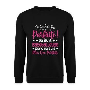Une Baseballeuse plus que parfaite, métier de rêve - Sweat-shirt Unisexe - noir - Devant - Alina (178cm) & Michal (187cm)