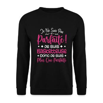 A more than perfect basketball player, a dream job - Unisex Sweatshirt - black - Front - Alina (178cm) & Michal (187cm)