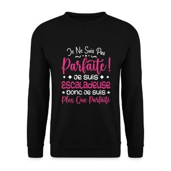 Une Escaladeuse plus que parfaite, métier de rêve - Sweat-shirt Unisexe - noir - Devant - Alina (178cm) & Michal (187cm)
