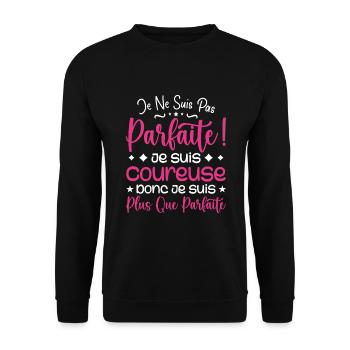 A more than perfect runner, a dream job - Unisex Sweatshirt - black - Front - Alina (178cm) & Michal (187cm)