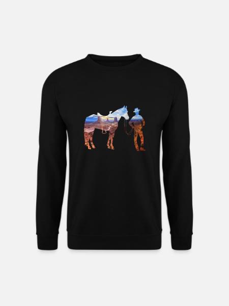 cowboy in der Steppe - Unisex Pullover - Schwarz
