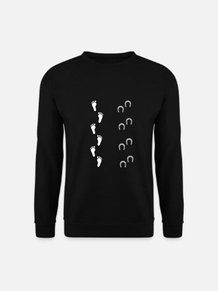 Cheval femmes fer à cheval cheval fille - Sweat-shirt Unisexe - noir