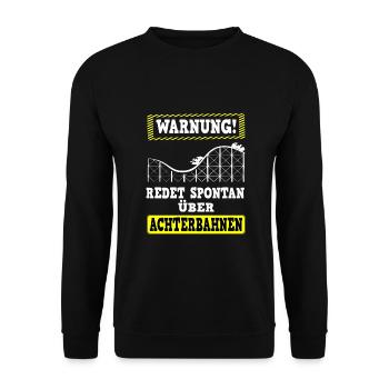 Speaks spontaneously about roller coasters roller coaster fun fair - Unisex Sweatshirt - black - Front - Alina (178cm) & Michal (187cm)