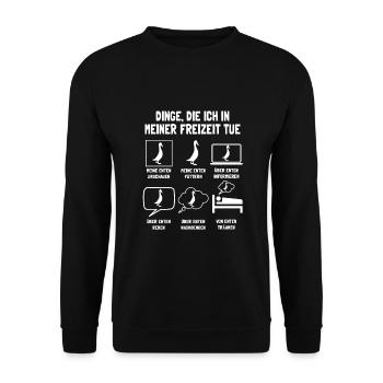 Laufente Laufentenzüchter Laufentenstall Enten - Unisex Pullover - Schwarz - Vorne - Alina (178cm) & Michal (187cm)