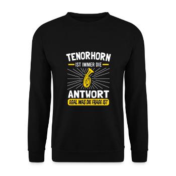 Tenorhorn Tenorhornist Blaskapelle Orchester - Unisex Pullover - Schwarz - Vorne - Alina (178cm) & Michal (187cm)