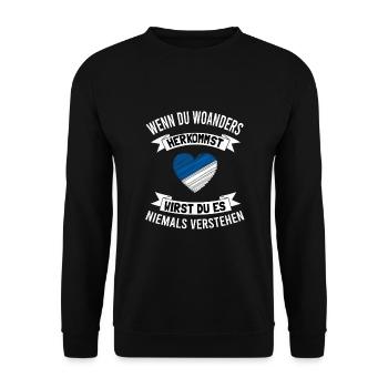 Karlsruhe Karlsruher Liebe - Unisex Pullover - Schwarz - Vorne - Alina (178cm) & Michal (187cm)